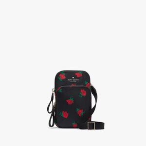 Kate Spade Chelsea Rose Toss North South Crossbody Bag Black